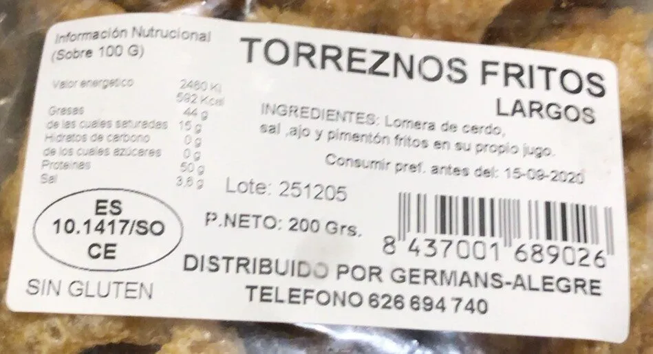 Torreznos frutos