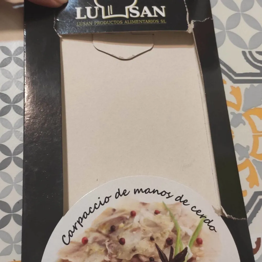 Carpaccio de manos de cerdo
