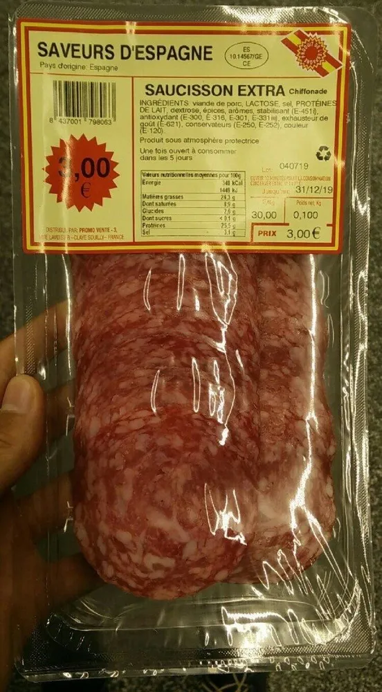 Saucisson extra chiffonade