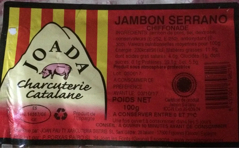 Jambon serrano chiffonade