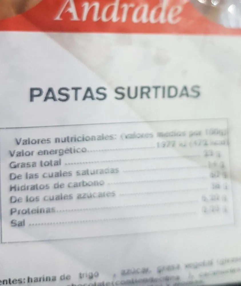 Pastas surtidas