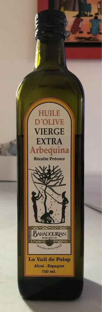 Huile d'olive vierge extra Arbequina récolte précoce