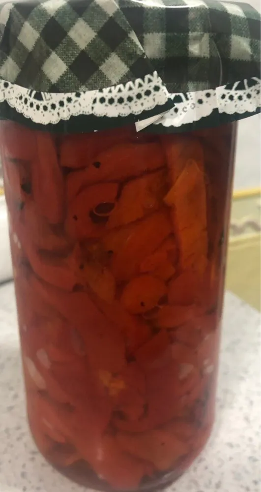 Pimientos rojos en tiras