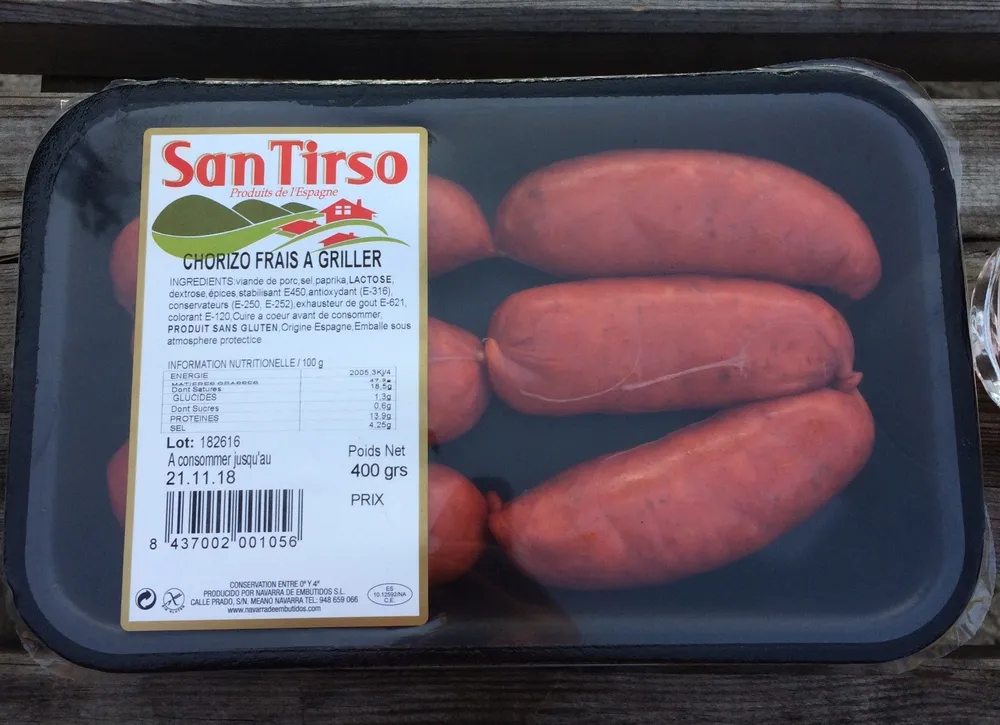 Chorizo frais à griller