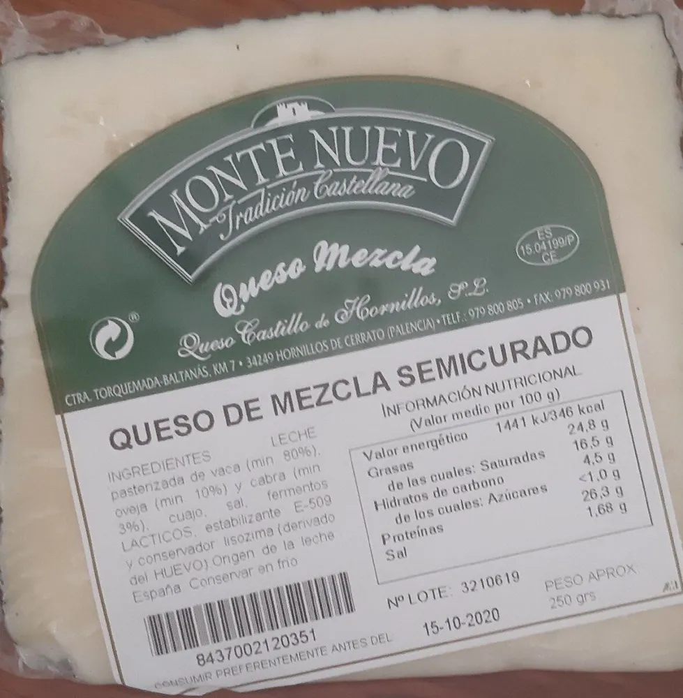 Queso mezcla semicurado