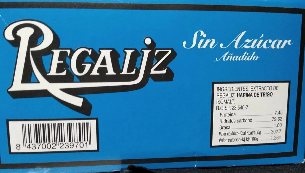 Regaliz sin azúcar