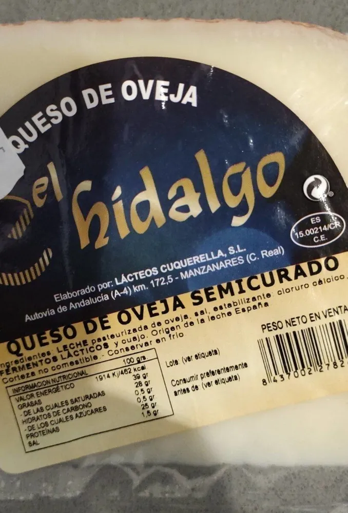 Queso de oveja semicurado El Hidalgo