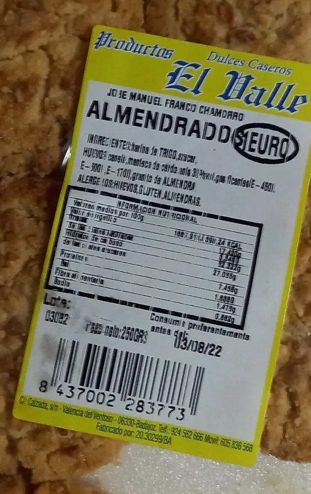 Pastas de almendrado