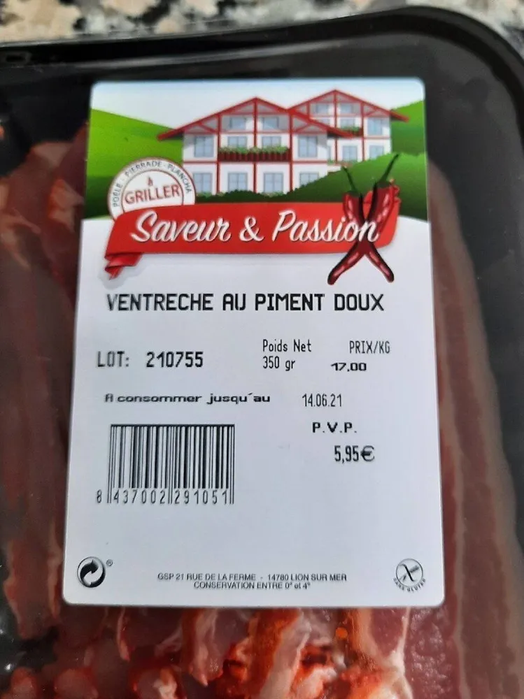 Ventreche au piment doux