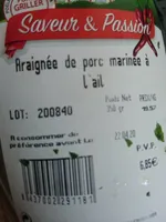 Araignée de porc marinée a l'ail