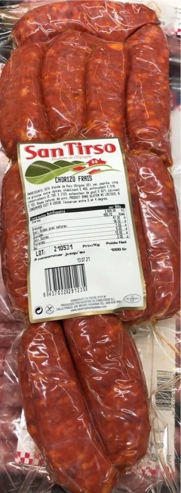 Chorizo frais a cuire