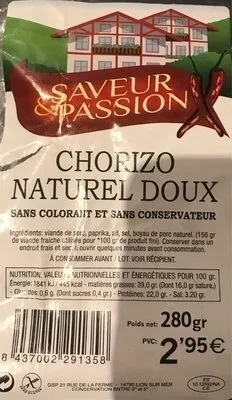 Chorizo naturel doux