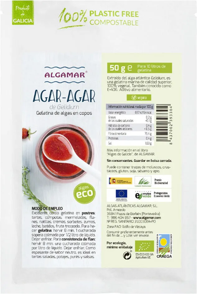 Agar-Agar de Gelidium.