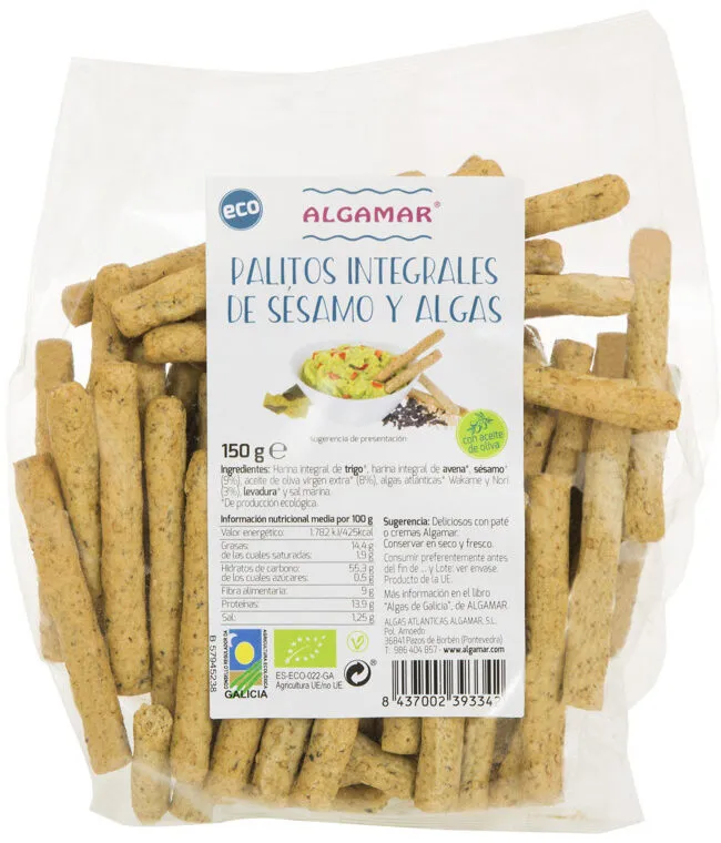 Palitos de sésamo y algas