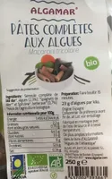 Pâtes complètes aux Algues