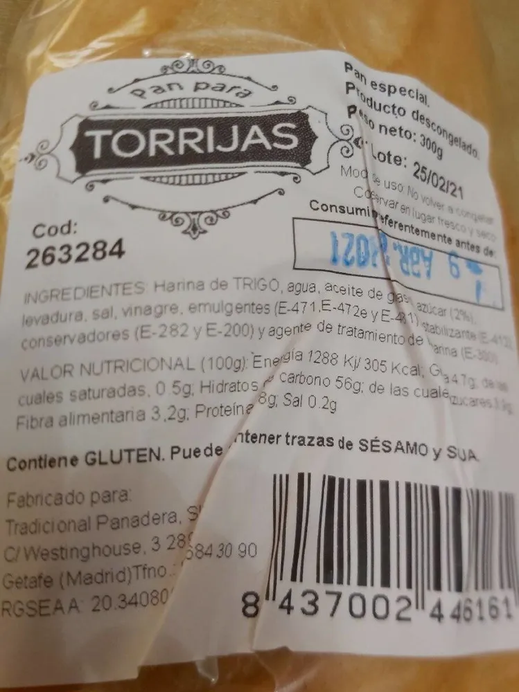 Pan para torrijas