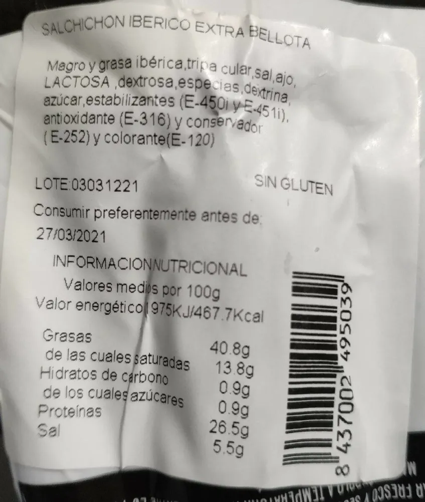 Salchichón ibérico extra
