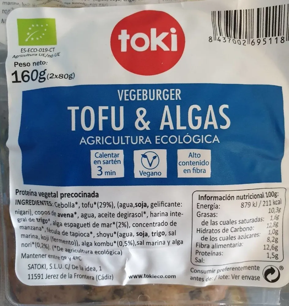Vegeburger Tofu y Algas