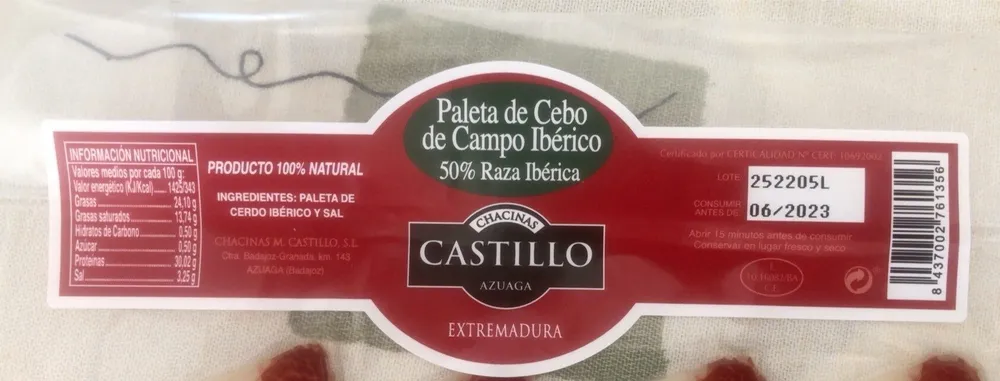 Paleta de Cebo de Campo Iberico