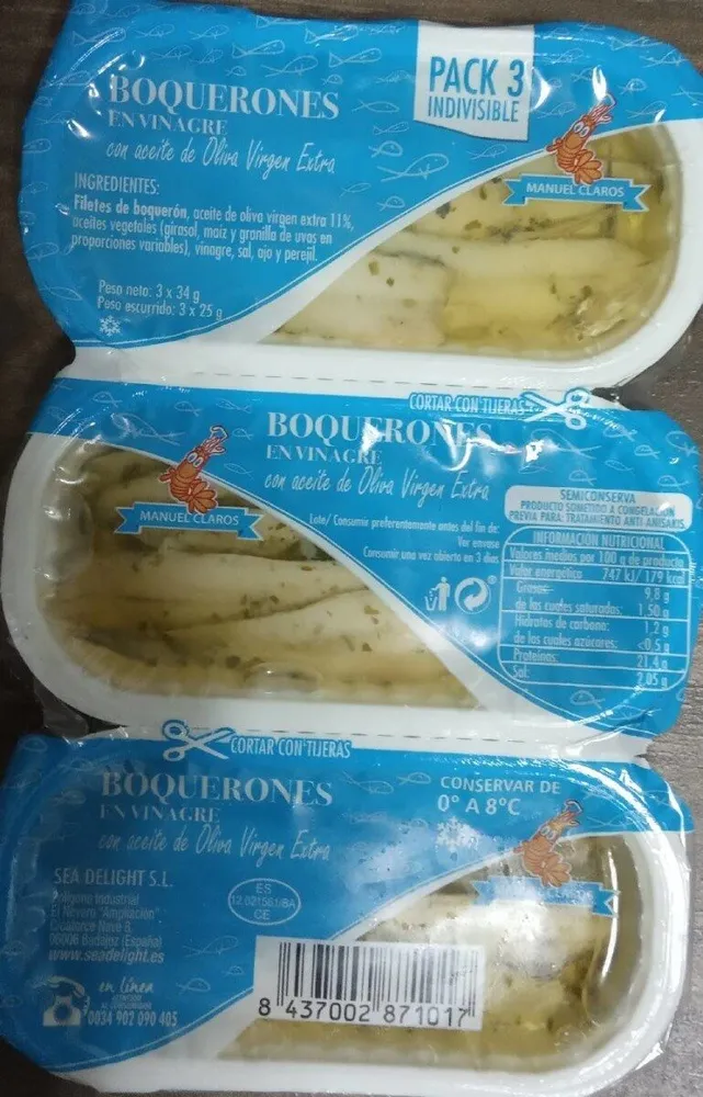 Boquerones en vinagre con aceite de oliva virgen