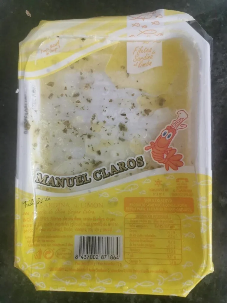 Filetes de sardinas al limón con AOVE Manuel Claros
