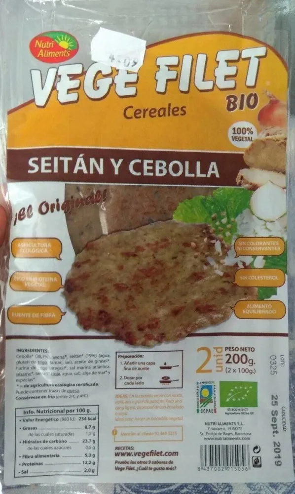 Vege filete seitan y cebolla