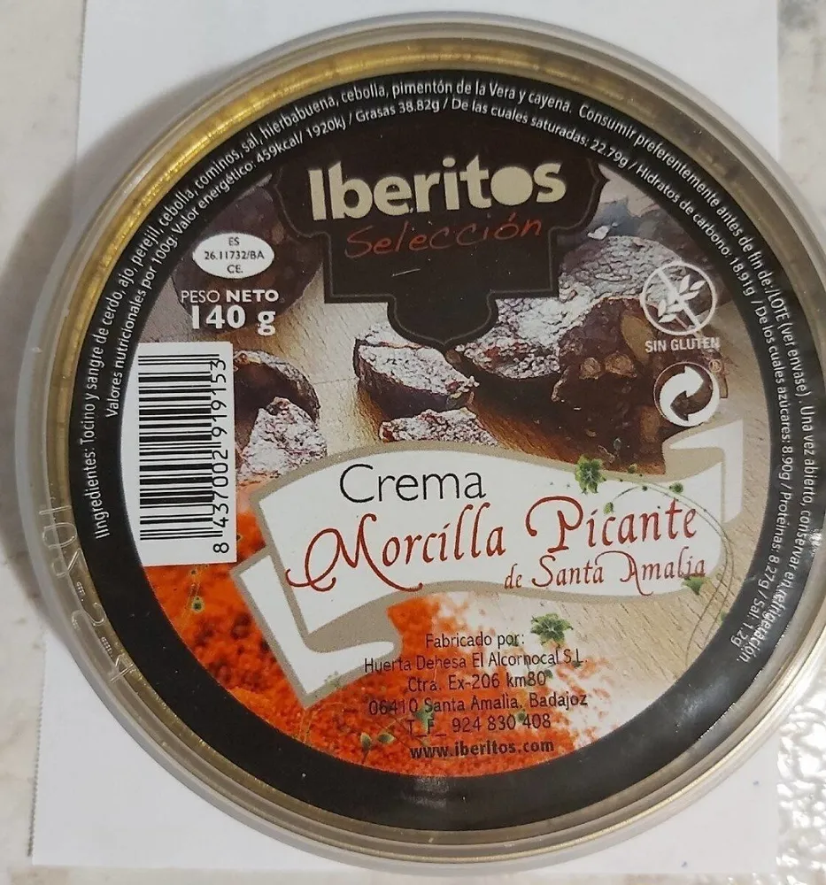 Crema Morcilla Picante de Santa Amalia