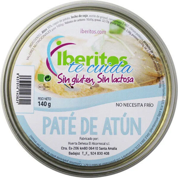 Paté de atún sin gluten y sin lactosa