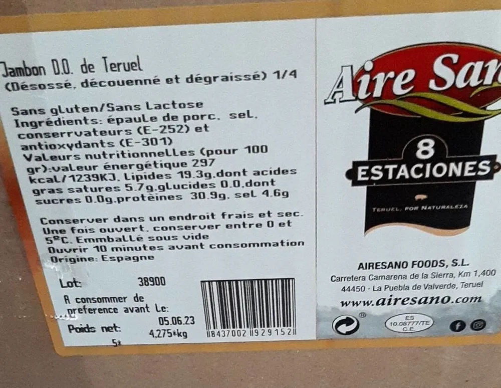 Jambon DD de Teruel