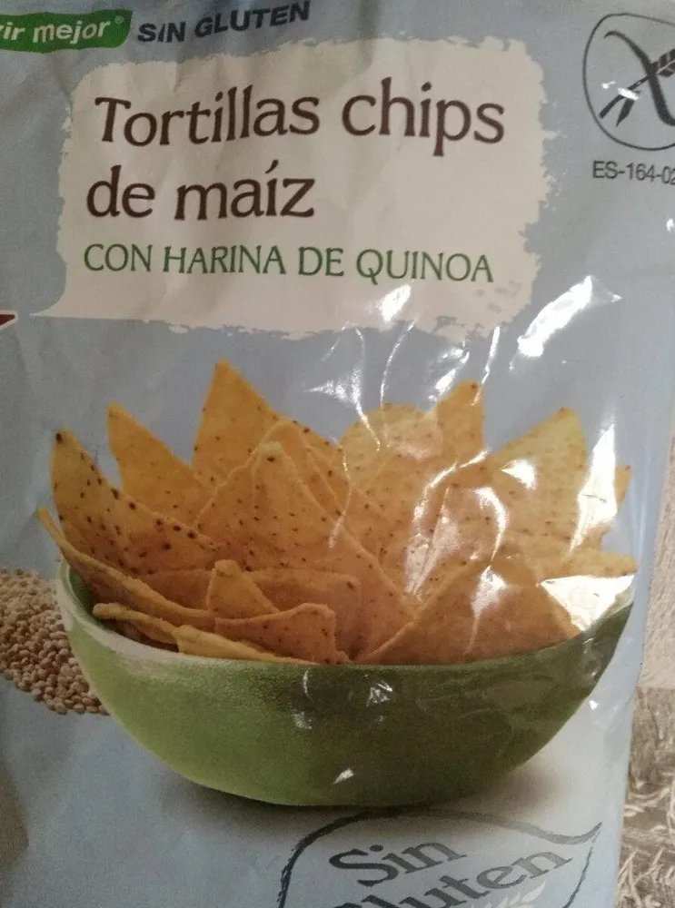 Tortillas chips de maíz con harina de quinoa