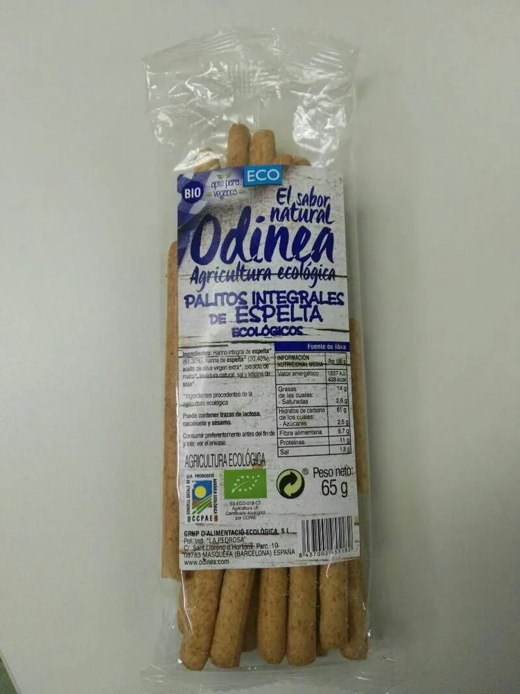 Palitos integrales de espelta ecológicos