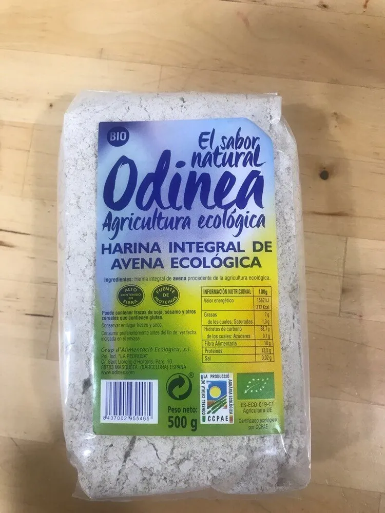 Harina integral de avena ecologica