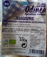 Jengibre deshidratado y azucarado ecológico