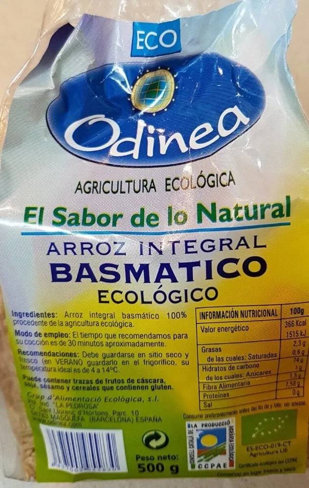 Arroz integral basmático ecológico