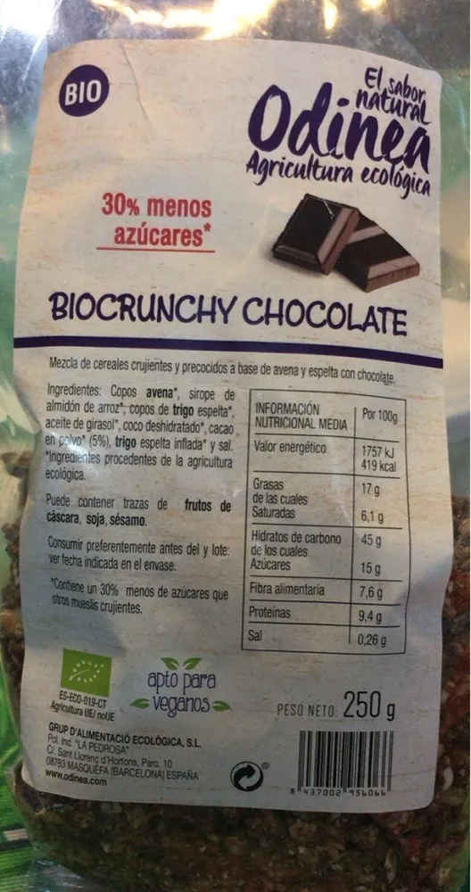 Biocrunchy chocolate