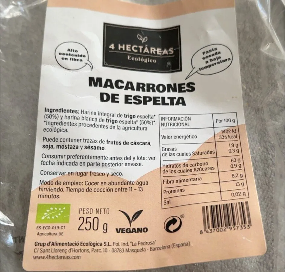 Macarrones d’espelta