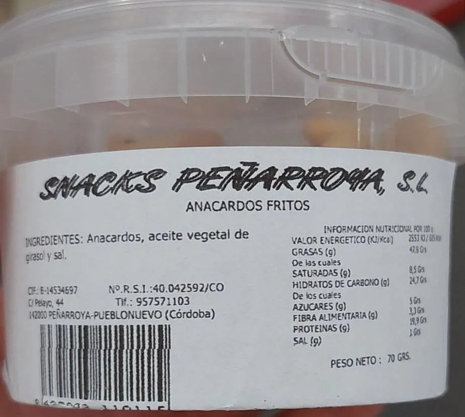Anacardos fritos