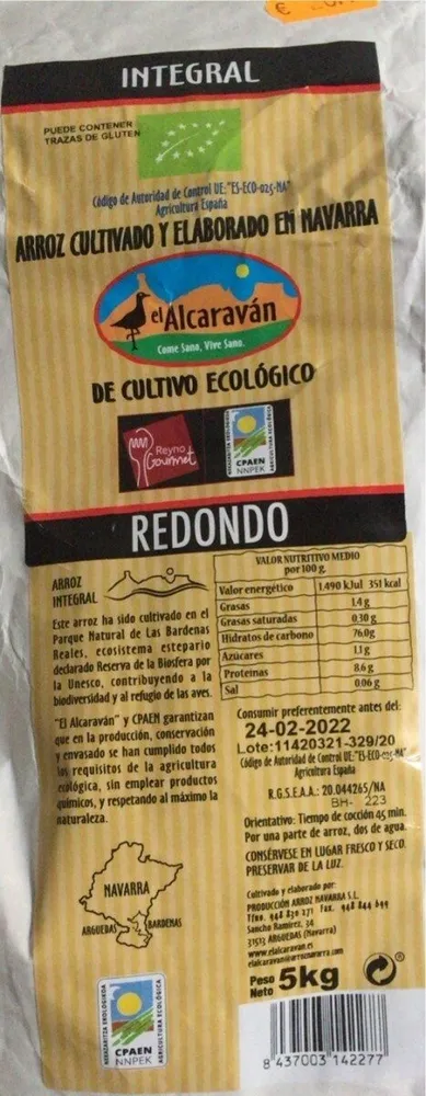 Arroz integral redondo