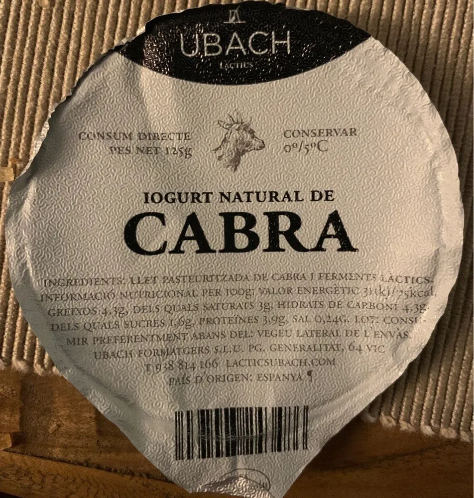 Yogurt natural de cabra