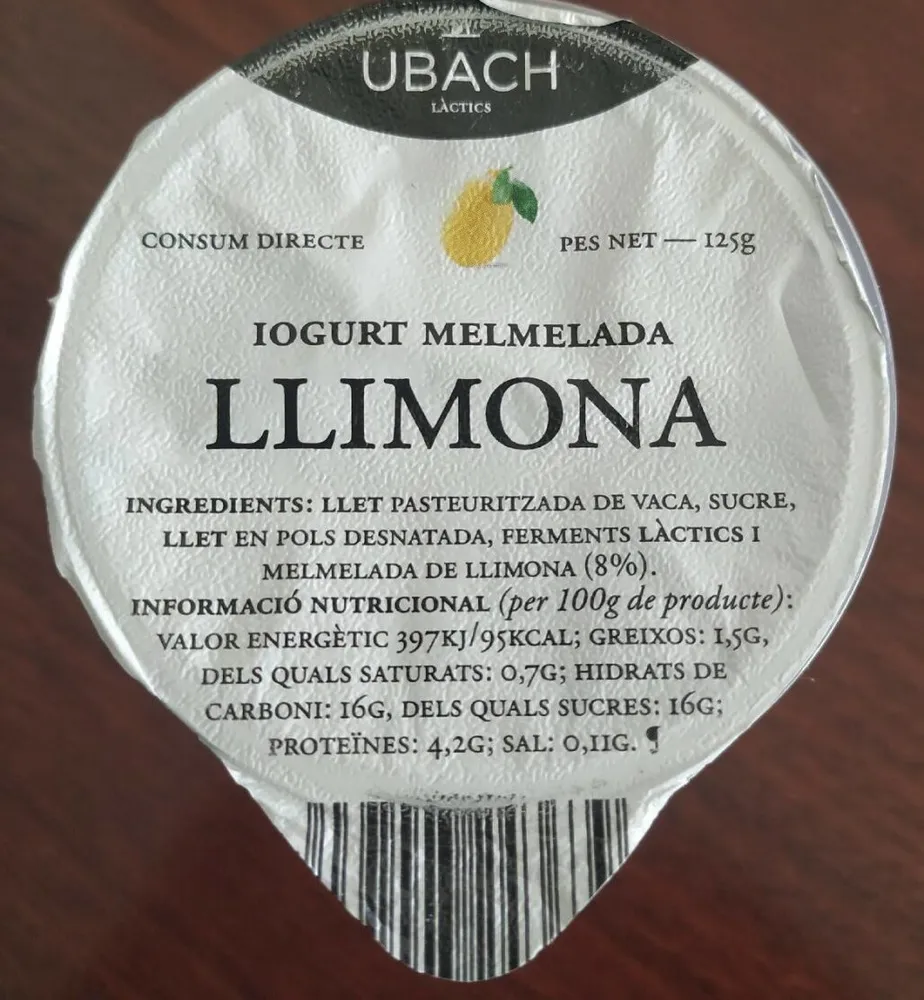 Iogurt melmelada llimona