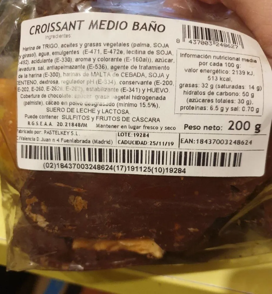 Croissant medio baño