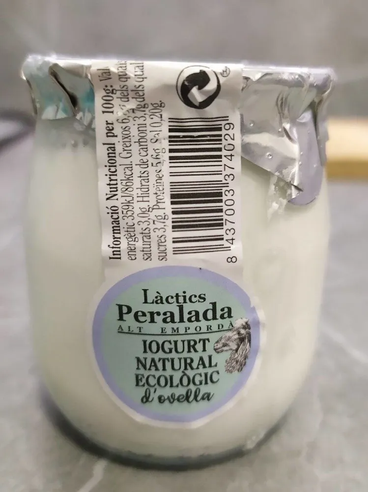 Yogurt natural ecológico oveja