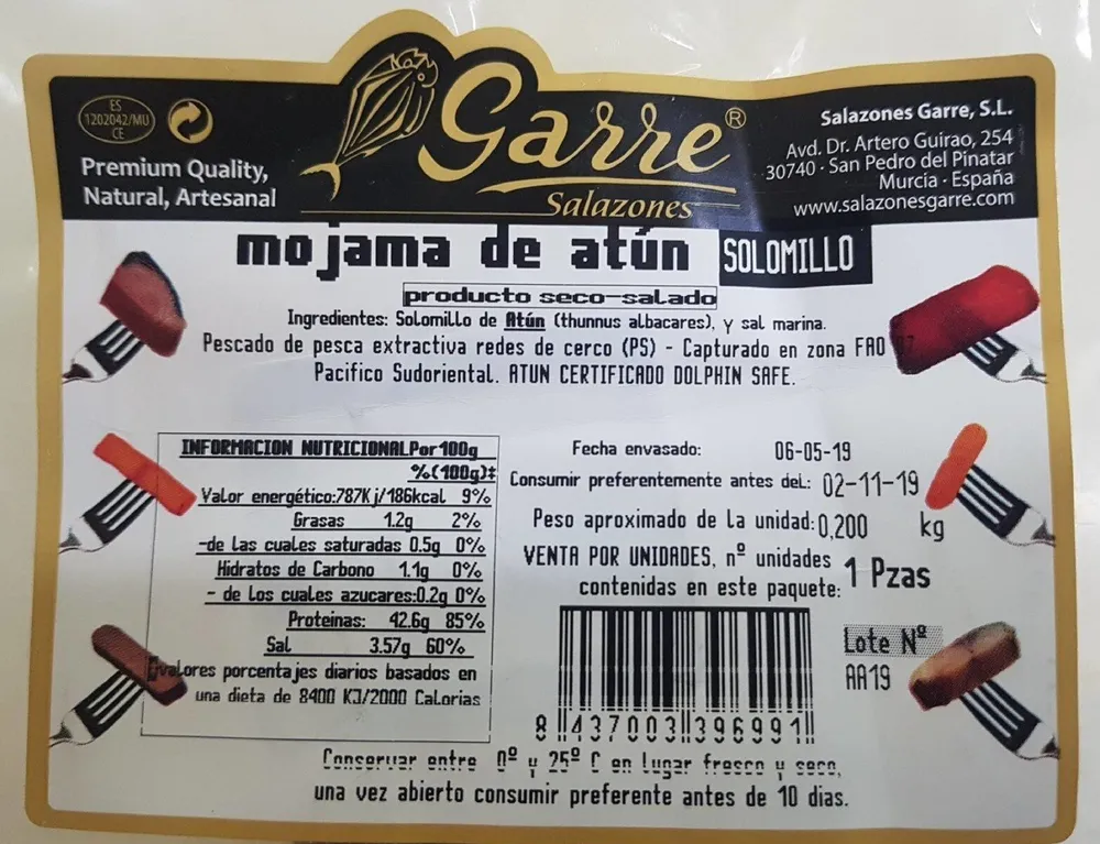 Mojama de atún (solomillo)