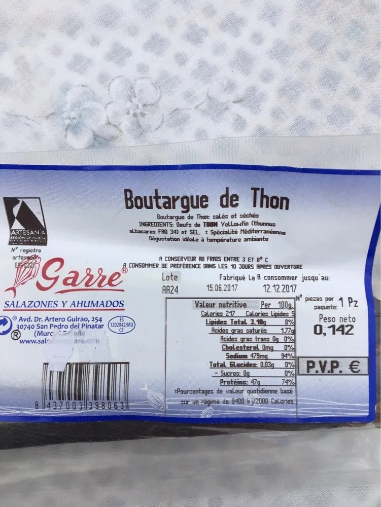 Boutargue de thon