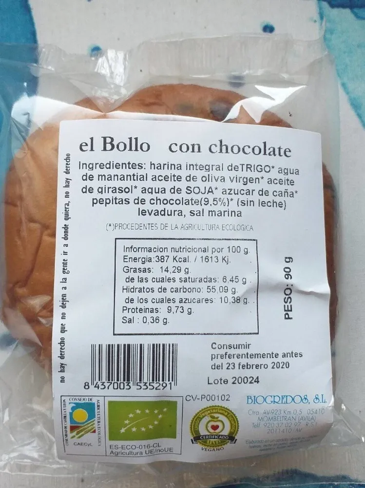 El bollo con chocolate