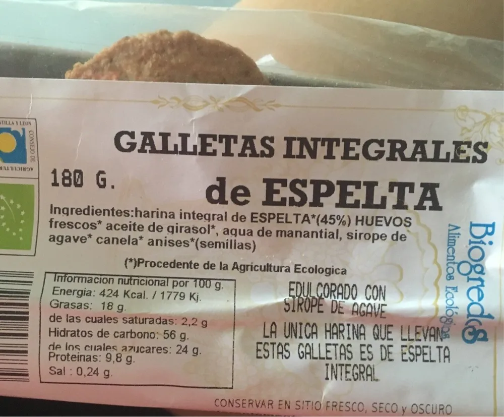Galletas integrales de espelta