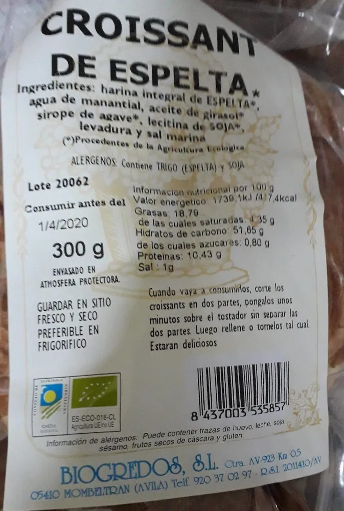 Croissant de espelta