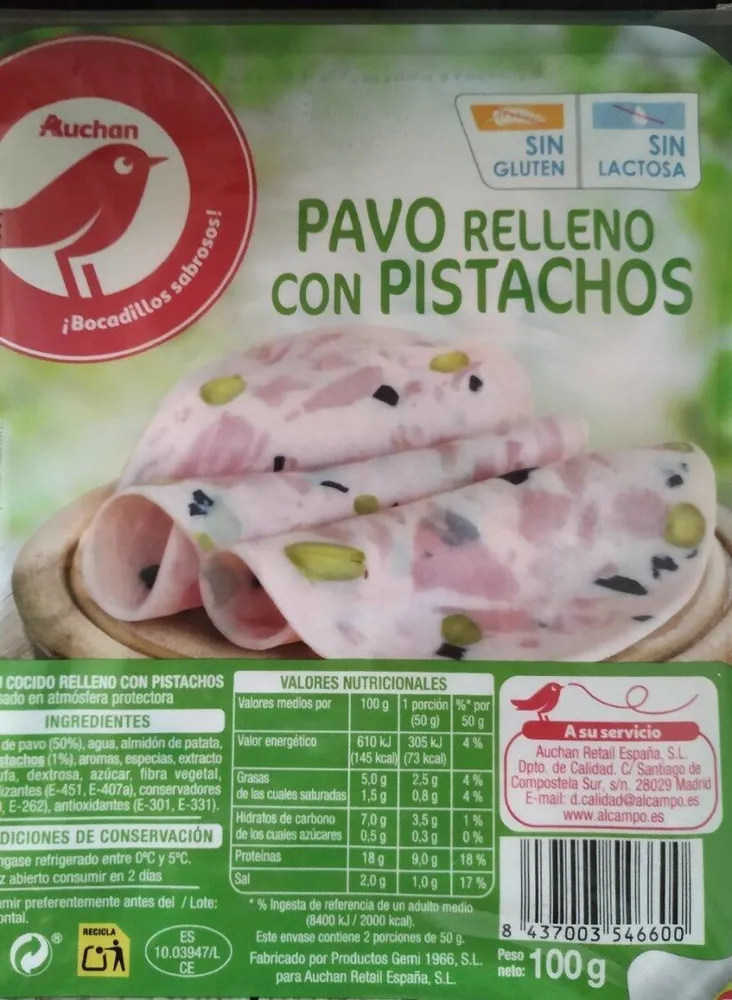 Pavo relleno con Pistachos