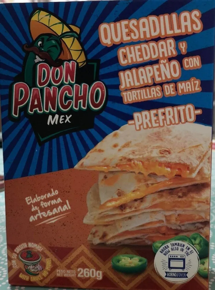 Quesadillas cheddar y jalapeño con tortillas de maíz
