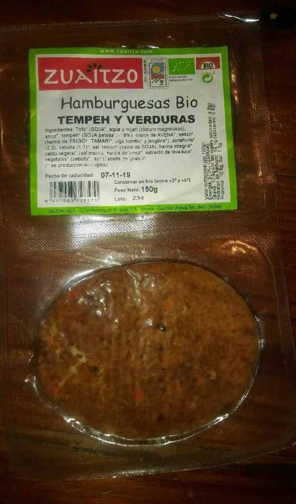 Hamburguesas bio tempeh y verduras